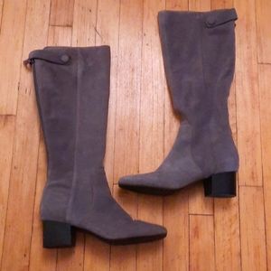 Soft taupe/gray knee high boots